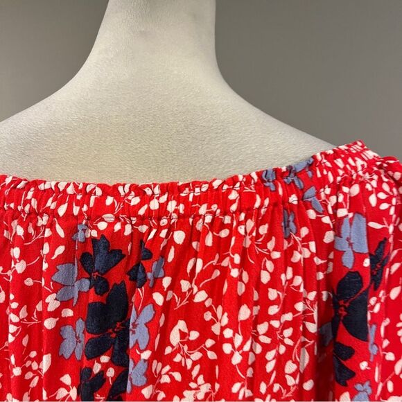 GAP Red and Blue long sleeve Floral mini Dress size small - Picture 8 of 13